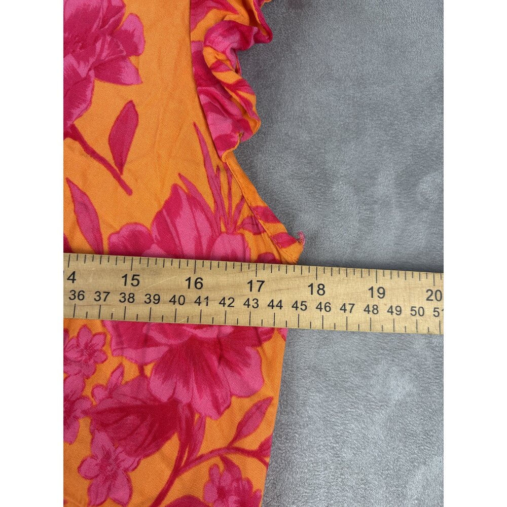 Nobody's Child Floral Orange Pink Maxi Dress Size 6 - Picture 9 of 10